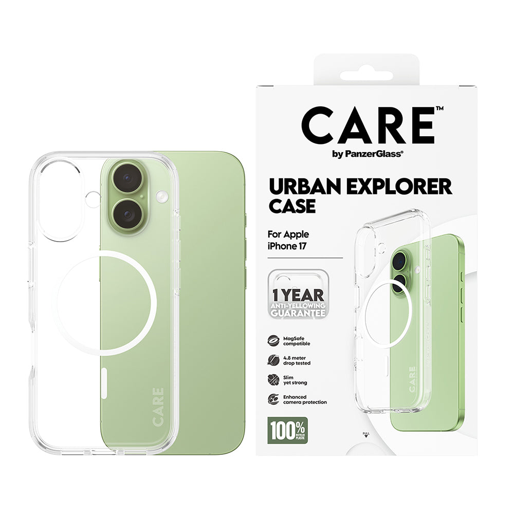 MagSafe futrola za Apple iPhone 17, PanzerGlass, Care Urban Explorer, Bijela Transparentna