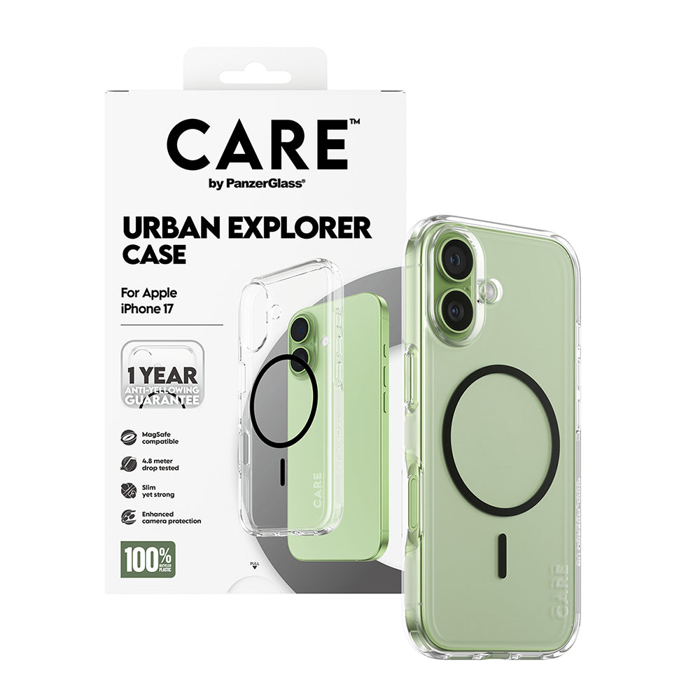 MagSafe futrola za Apple iPhone 17, PanzerGlass, Care Urban Explorer, Crna Prozirnost