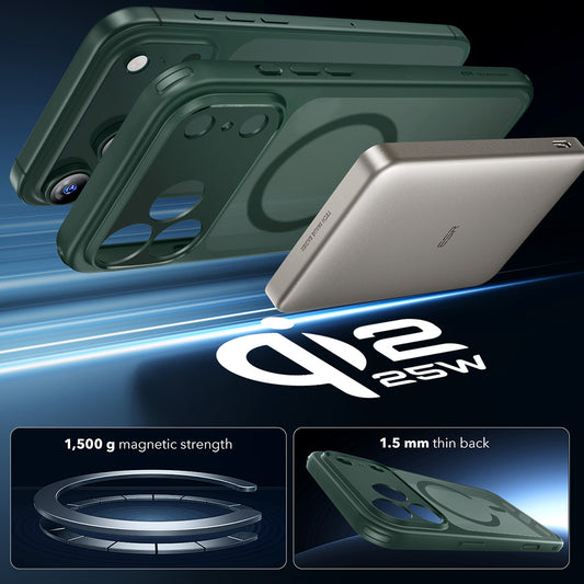 Futrola MagSafe za Apple iPhone 17 Pro, ESR, Classic Hybrid, Satinirano Zelena