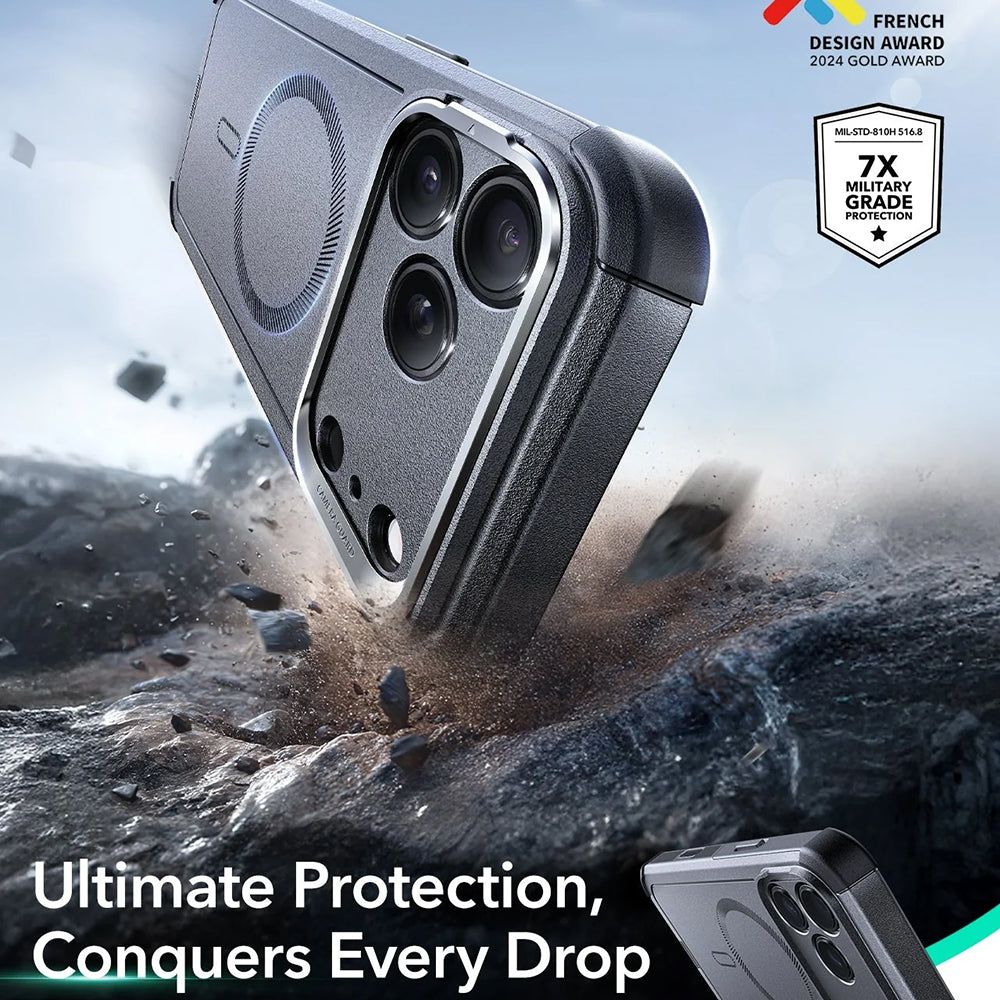 Futrola MagSafe za Apple iPhone 17 Pro, ESR, Cyber Armor Kickstand, Siva