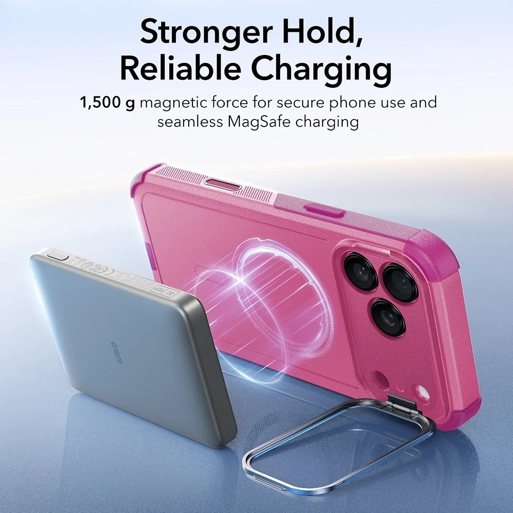 Futrola MagSafe za Apple iPhone 17 Pro, ESR, Cyber Armor Kickstand, Roza