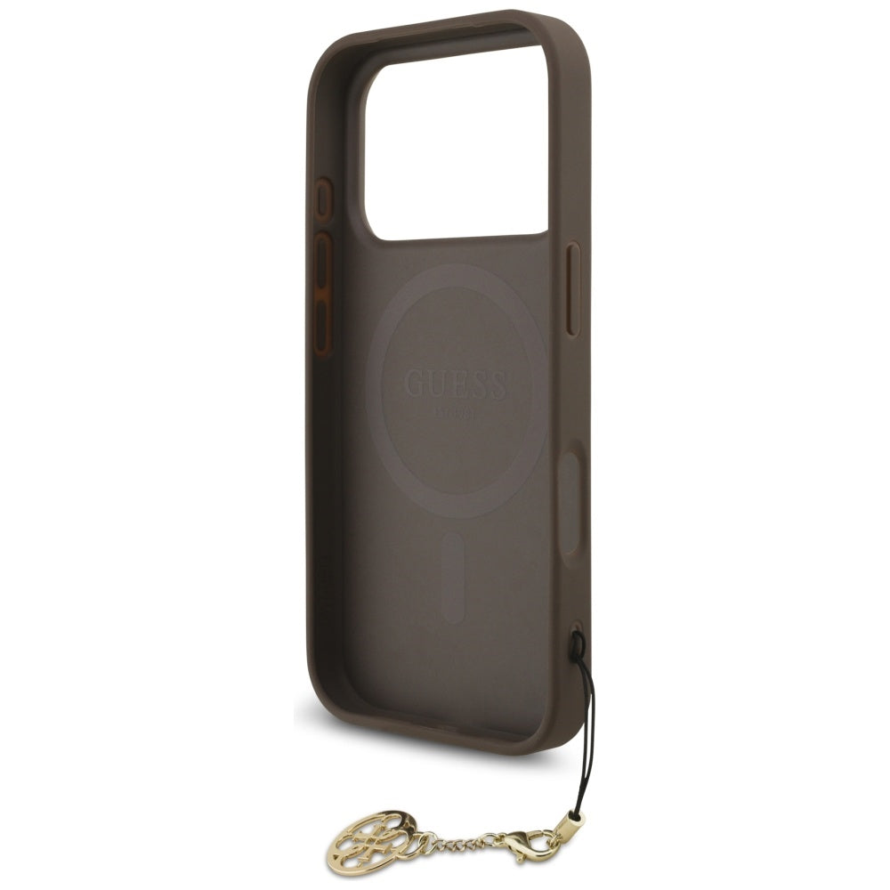MagSafe futrola za Apple iPhone 17 Pro, Guess, 4G Charm Cradle, smeđa