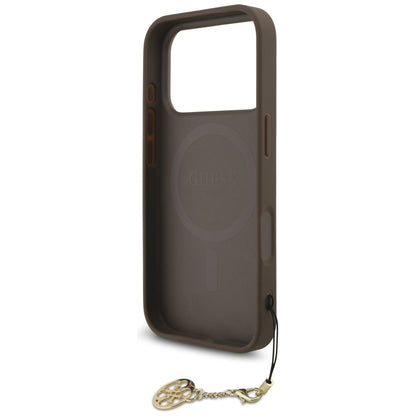 MagSafe futrola za Apple iPhone 17 Pro, Guess, 4G Charm Cradle, smeđa