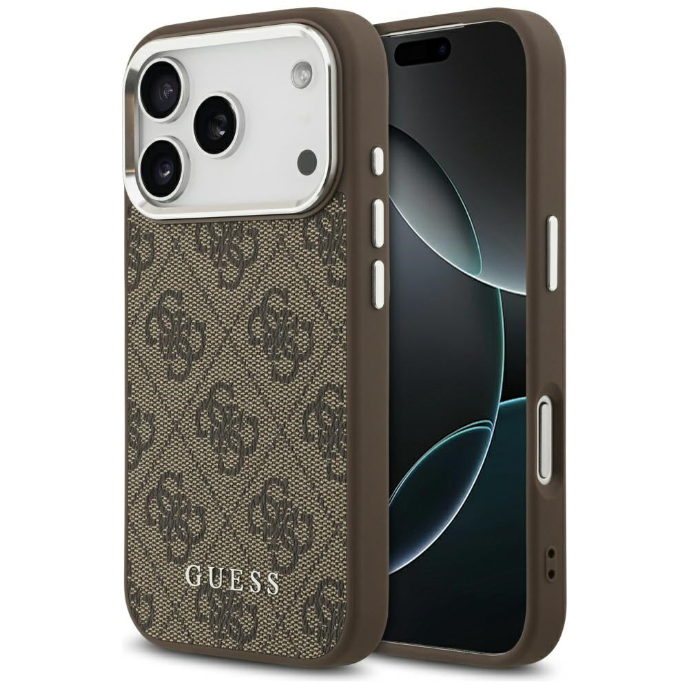 MagSafe futrola za Apple iPhone 17 Pro, Guess, 4G Classic Logo, smeđa