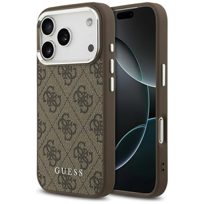 MagSafe futrola za Apple iPhone 17 Pro, Guess, 4G Classic Logo, smeđa