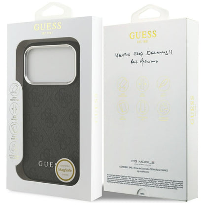 MagSafe futrola za Apple iPhone 17 Pro, Guess, 4G Classic Logo, Crna