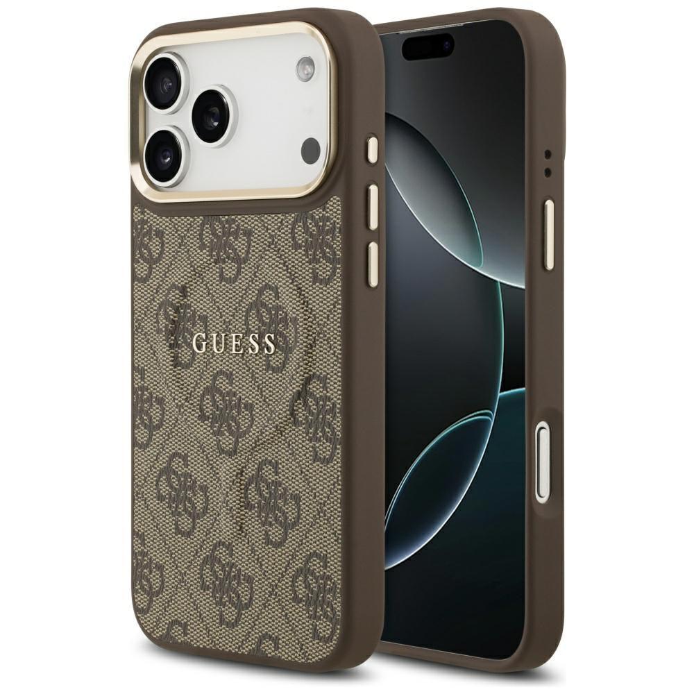 MagSafe futrola za Apple iPhone 17 Pro, Guess, 4G Classic, smeđa