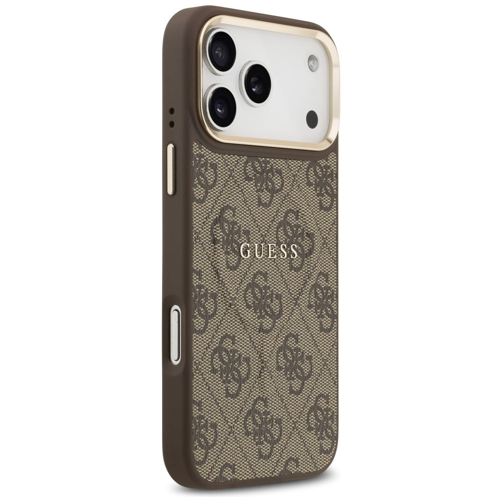 MagSafe futrola za Apple iPhone 17 Pro, Guess, 4G Classic, smeđa