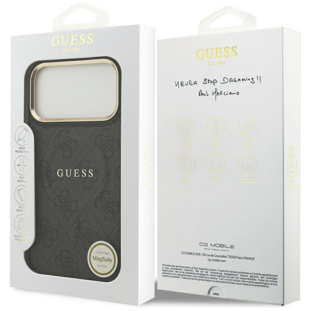 MagSafe futrola za Apple iPhone 17 Pro, Guess, 4G Classic, Crna