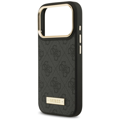 MagSafe futrola za Apple iPhone 17 Pro, Guess, 4G Logo Plate, Crna