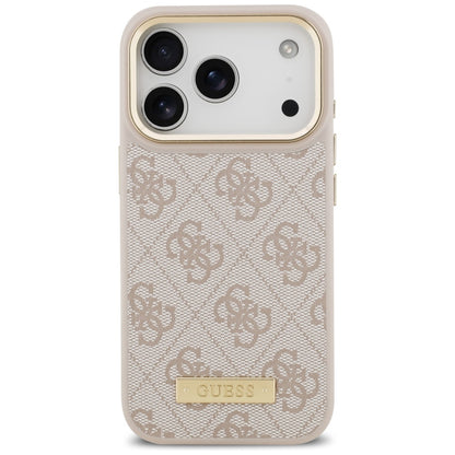 MagSafe futrola za Apple iPhone 17 Pro, Guess, 4G Logo Plate, Roza