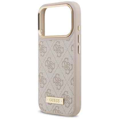 MagSafe futrola za Apple iPhone 17 Pro, Guess, 4G Logo Plate, Roza