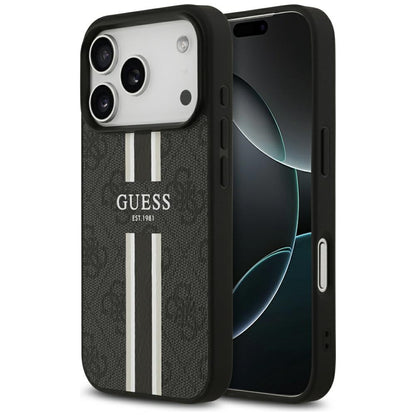 MagSafe futrola za Apple iPhone 17 Pro, Guess, 4G Printed Stripes, Crna