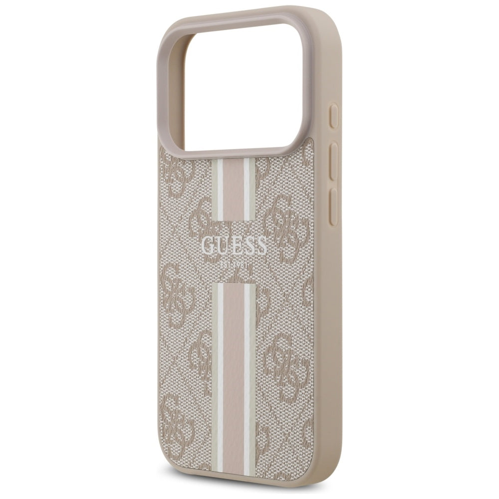 MagSafe futrola za Apple iPhone 17 Pro, Guess, 4G Printed Stripes, Roza
