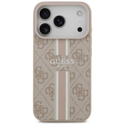 MagSafe futrola za Apple iPhone 17 Pro, Guess, 4G Printed Stripes, Roza