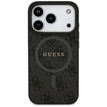 MagSafe futrola za Apple iPhone 17 Pro, Guess, 4G Ring Classic Logo, Crna