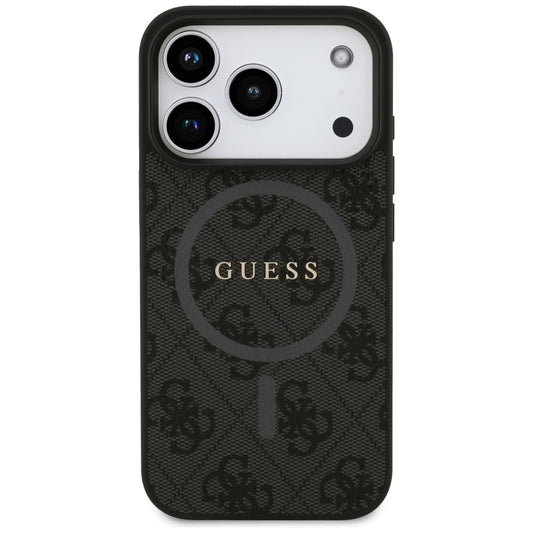 MagSafe futrola za Apple iPhone 17 Pro, Guess, 4G Ring Classic Logo, Crna