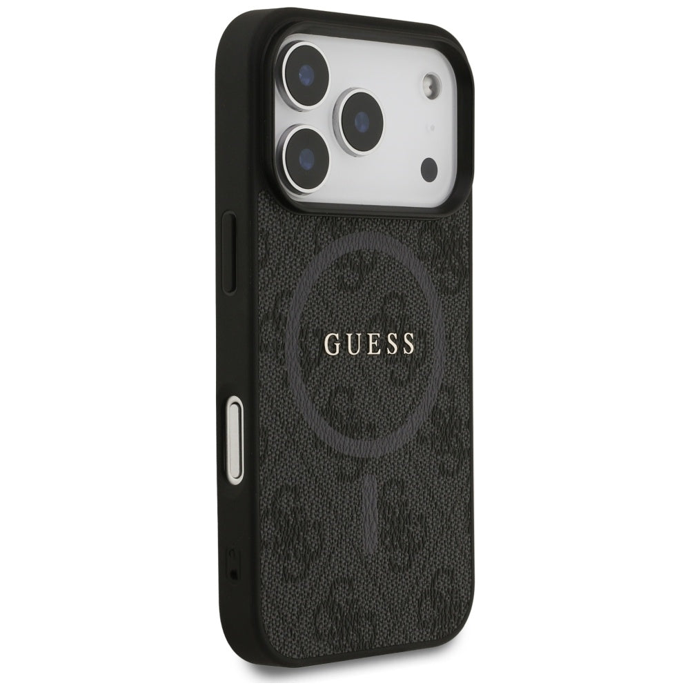 MagSafe futrola za Apple iPhone 17 Pro, Guess, 4G Ring Classic Logo, Crna