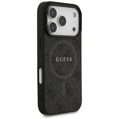 MagSafe futrola za Apple iPhone 17 Pro, Guess, 4G Ring Classic Logo, Crna