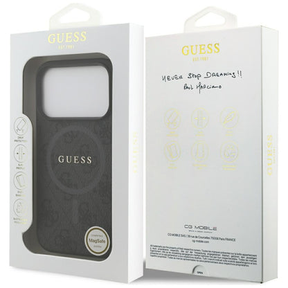 MagSafe futrola za Apple iPhone 17 Pro, Guess, 4G Ring Classic Logo, Crna