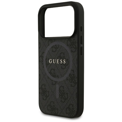 MagSafe futrola za Apple iPhone 17 Pro, Guess, 4G Ring Classic Logo, Crna