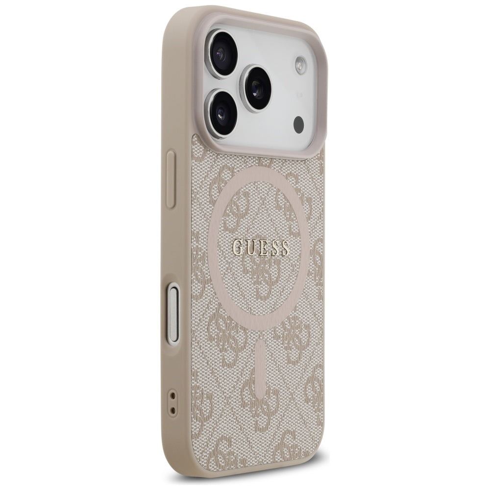 MagSafe futrola za Apple iPhone 17 Pro, Guess, 4G Ring Classic Logo, Roza