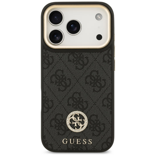 MagSafe futrola za Apple iPhone 17 Pro, Guess, 4G Strass Logo, Crna