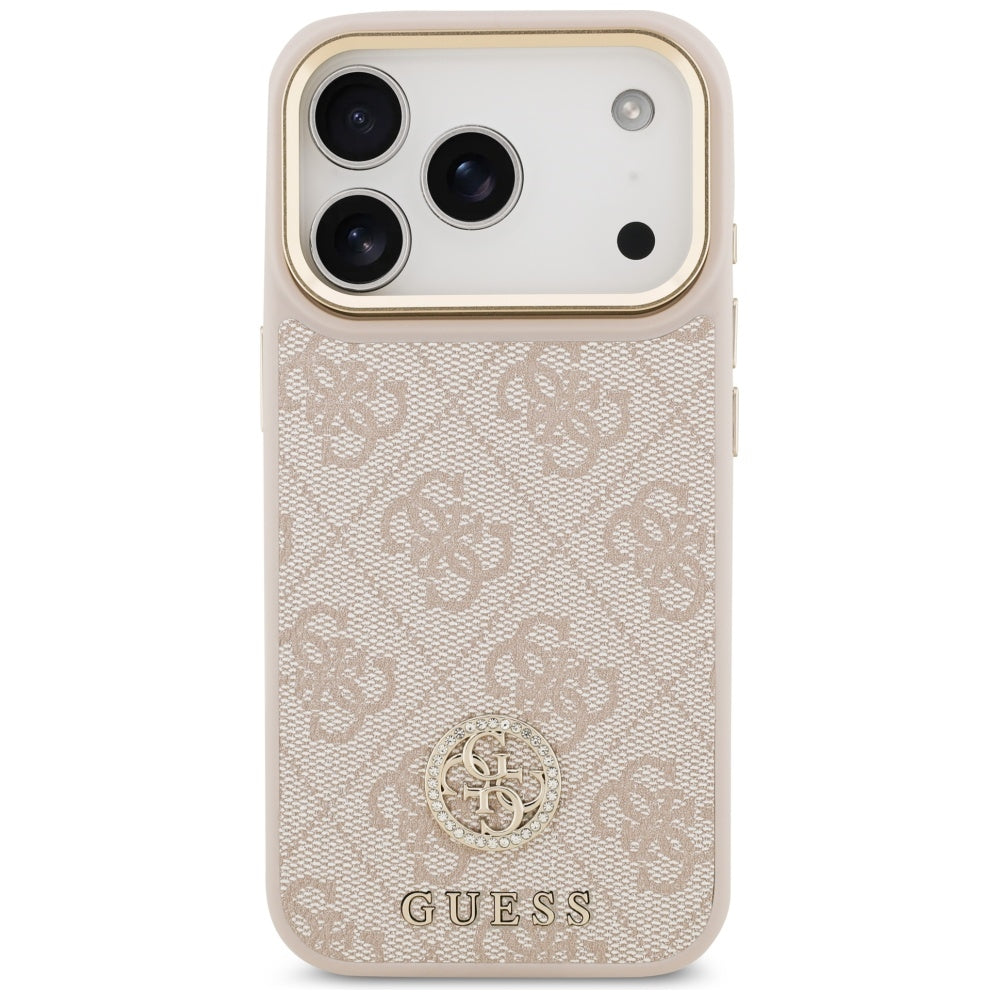 MagSafe futrola za Apple iPhone 17 Pro, Guess, 4G Strass Logo, Roza