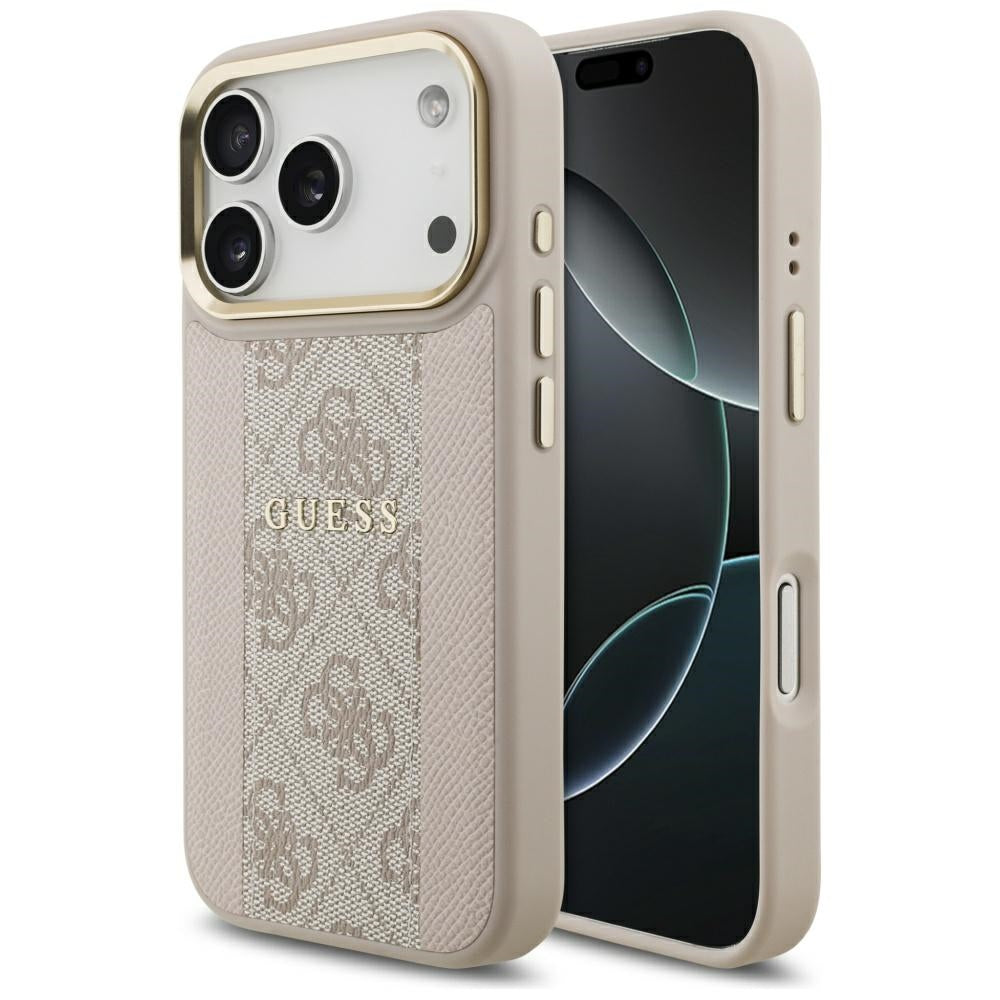 MagSafe futrola za Apple iPhone 17 Pro, Guess, 4G Stripe, Roza
