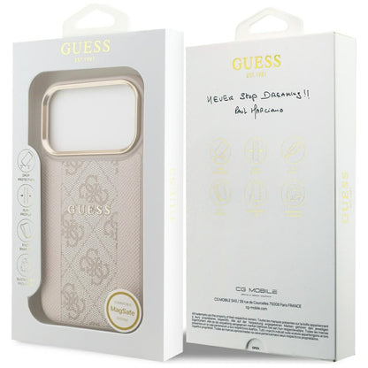 MagSafe futrola za Apple iPhone 17 Pro, Guess, 4G Stripe, Roza