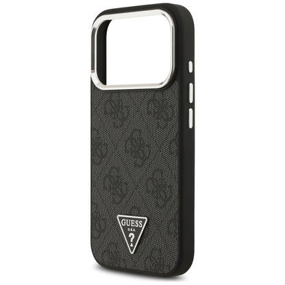 MagSafe futrola za Apple iPhone 17 Pro, Guess, 4G Triangle Logo, Crno Srebrna