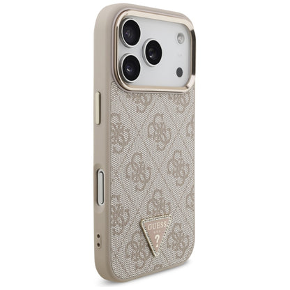 MagSafe futrola za Apple iPhone 17 Pro, Guess, 4G Triangle Logo, Zlatno Roza