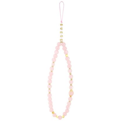 MagSafe futrola za Apple iPhone 17 Pro, Guess, 4G Triangle Logo s perl trakom, Roza