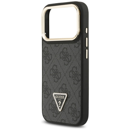 MagSafe futrola za Apple iPhone 17 Pro, Guess, 4G Triangle Logo with Stand Camera, Crno Zlatna