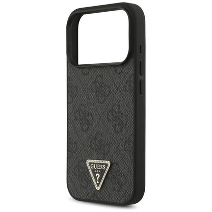 MagSafe futrola za Apple iPhone 17 Pro, Guess, 4G Triangle Strass, Crna