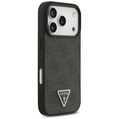 MagSafe futrola za Apple iPhone 17 Pro, Guess, 4G Triangle Strass, Crna