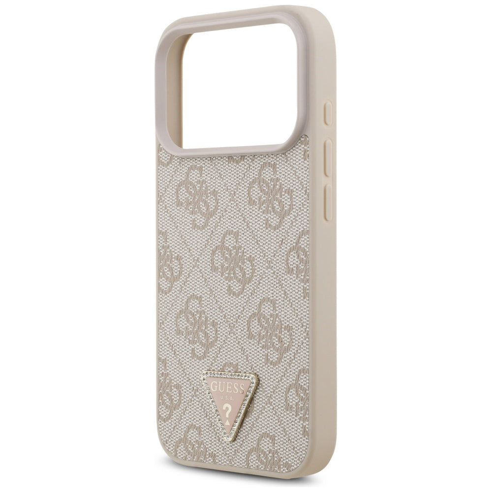 MagSafe futrola za Apple iPhone 17 Pro, Guess, 4G Triangle Strass, Roza