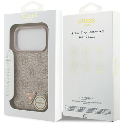 MagSafe futrola za Apple iPhone 17 Pro, Guess, 4G Triangle Strass, Roza