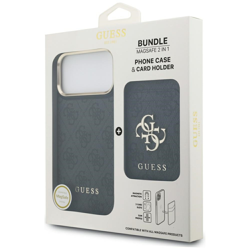 Futrola MagSafe za Apple iPhone 17 Pro, Guess, Cardslot 4G, Crna