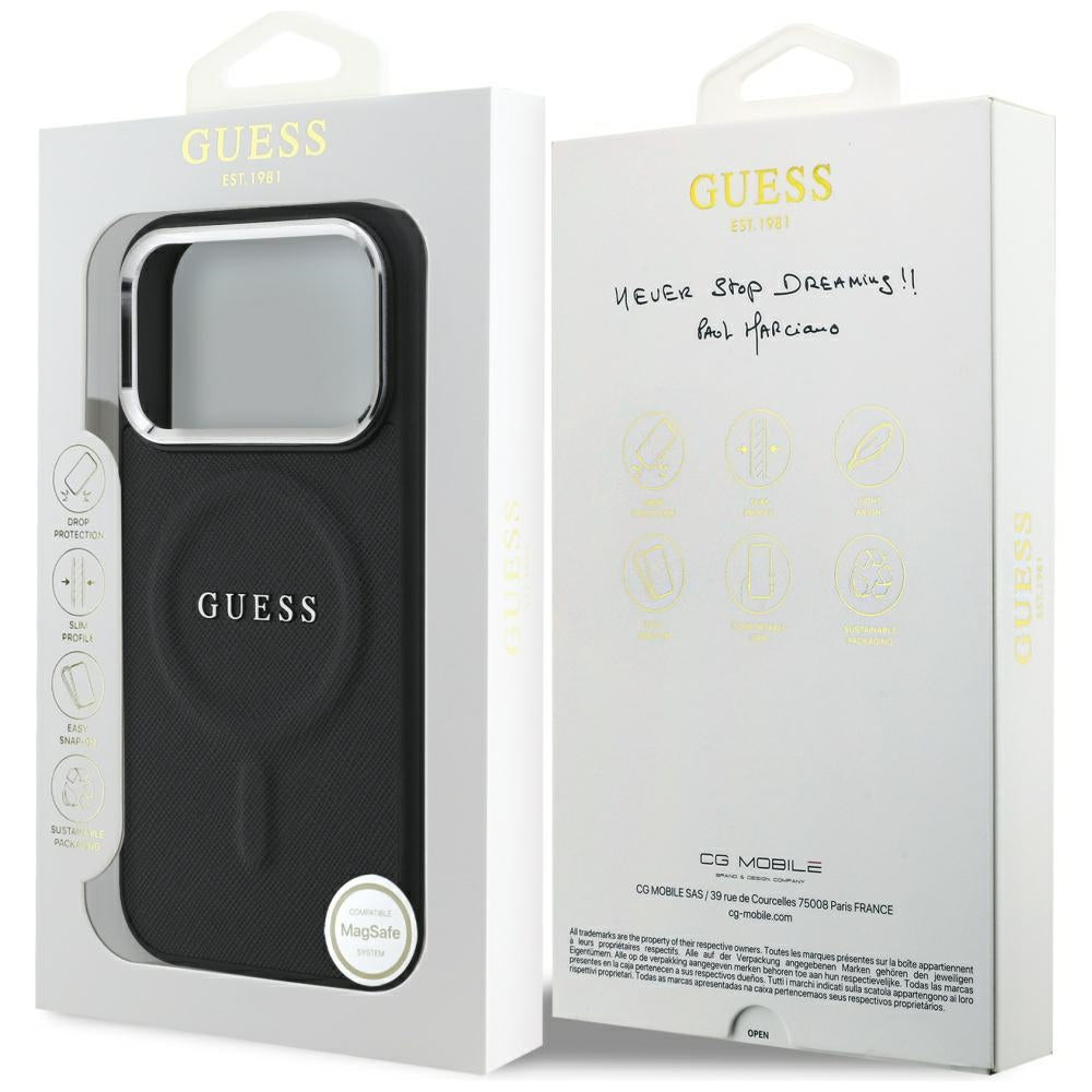 MagSafe futrola za Apple iPhone 17 Pro, Guess, Classic Logo, Crna