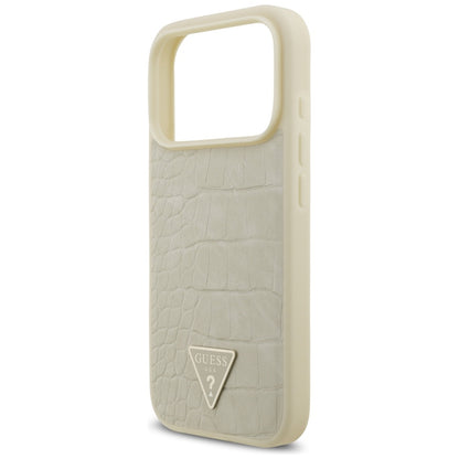 MagSafe torbica za Apple iPhone 17 Pro, Guess, Croco Triangle Logo, Zlatna