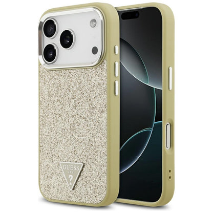 MagSafe futrola za Apple iPhone 17 Pro, Guess, Glitter Triangle Logo, Zlatna