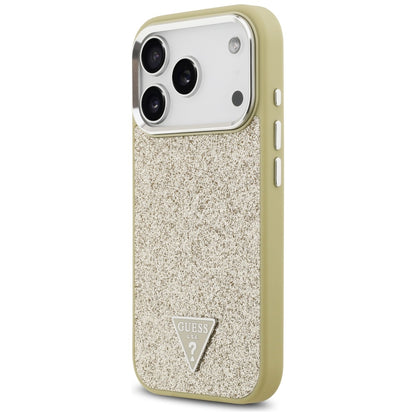 MagSafe futrola za Apple iPhone 17 Pro, Guess, Glitter Triangle Logo, Zlatna