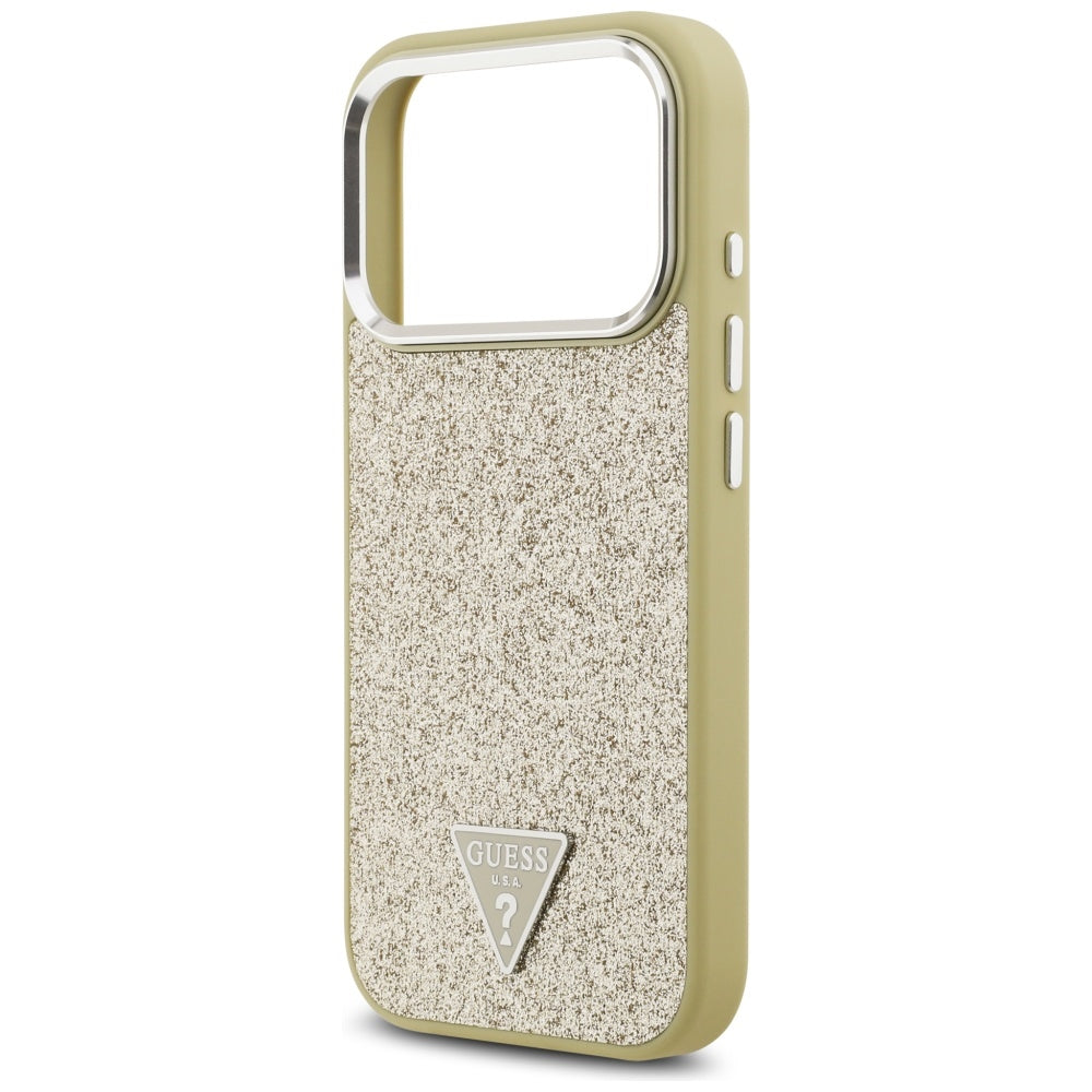 MagSafe futrola za Apple iPhone 17 Pro, Guess, Glitter Triangle Logo, Zlatna