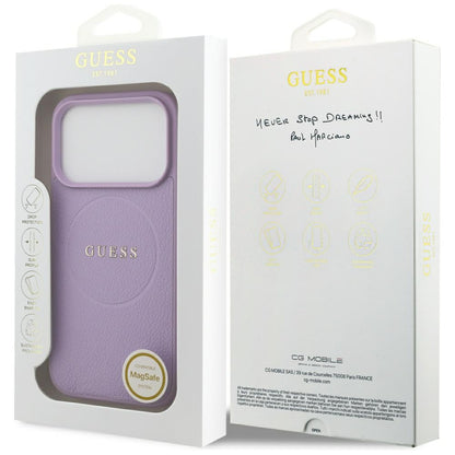 Futrola MagSafe za Apple iPhone 17 Pro, Guess, Grained Gold Ring, Roza