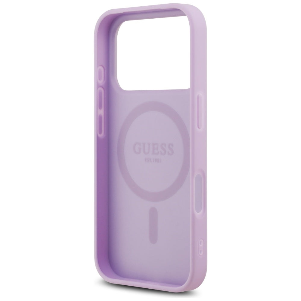 Futrola MagSafe za Apple iPhone 17 Pro, Guess, Grained Gold Ring, Roza