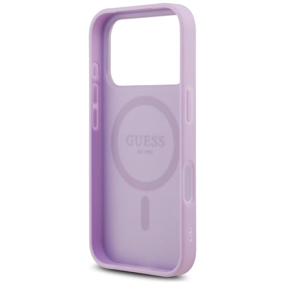 Futrola MagSafe za Apple iPhone 17 Pro, Guess, Grained Gold Ring, Roza