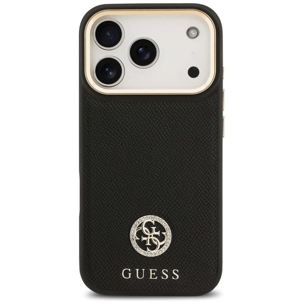 MagSafe futrola za Apple iPhone 17 Pro, Guess, Grained Strass Logo, Crna