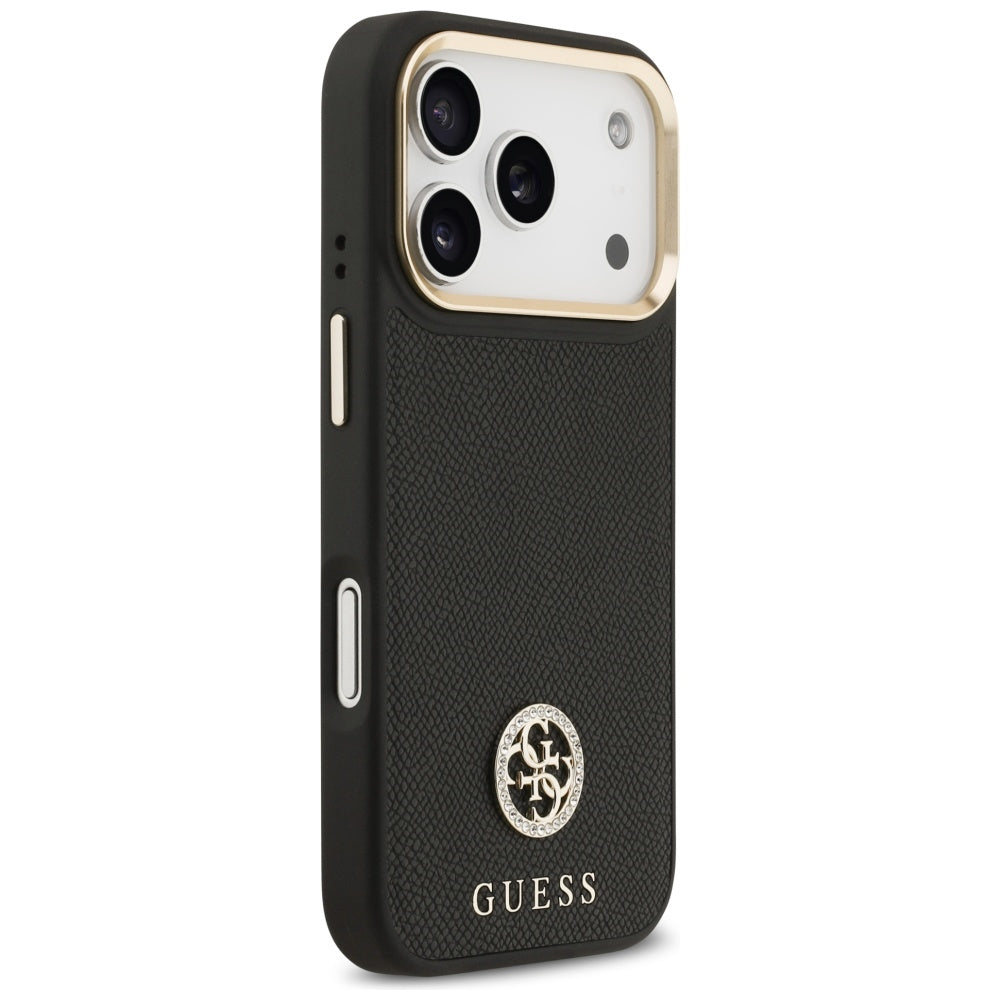 MagSafe futrola za Apple iPhone 17 Pro, Guess, Grained Strass Logo, Crna