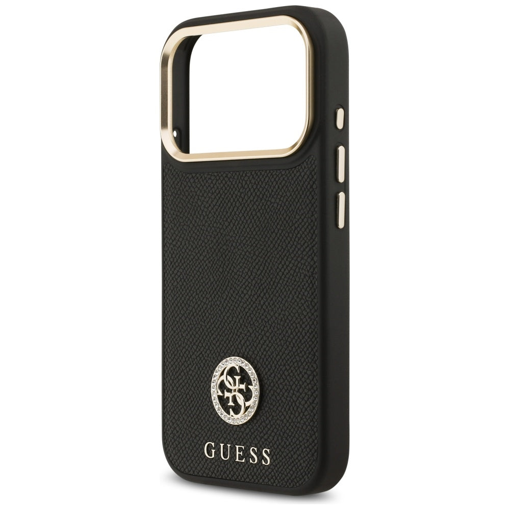 MagSafe futrola za Apple iPhone 17 Pro, Guess, Grained Strass Logo, Crna